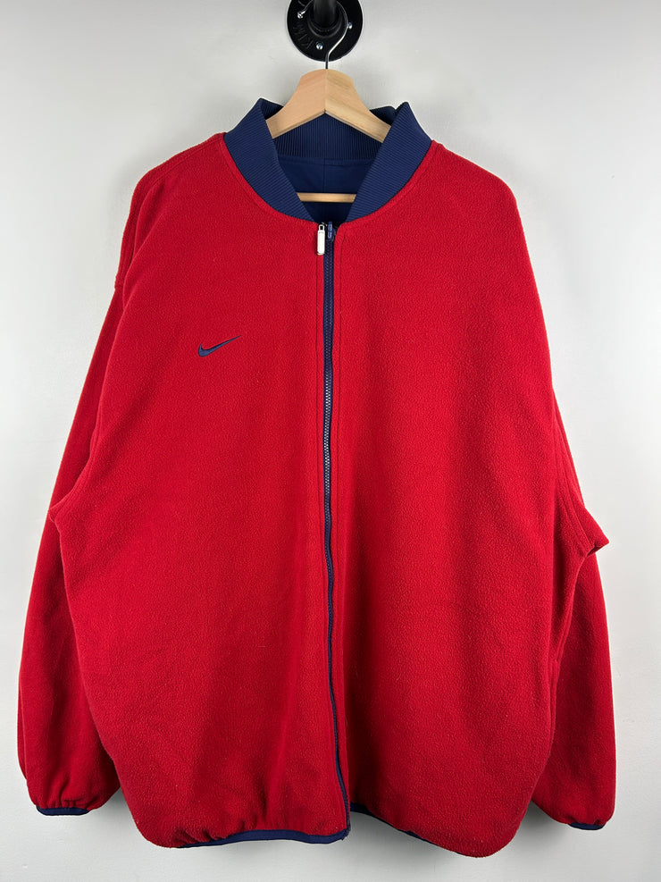 Vintage Nike USA Hockey Navy & Red Fleece Reversible Jacket
