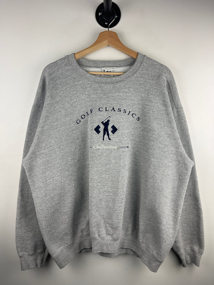 Vintage 90s Lee Sport Golf Classics Collection Embroidered Grey Crewneck