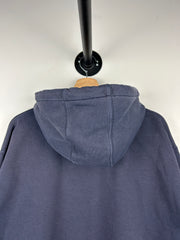 Vintage Carhartt Embroidered Paint Splattered Navy Hoodie