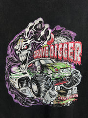Vintage 2001 Grave Digger Monster Truck Skull Grim Reaper Black Tee