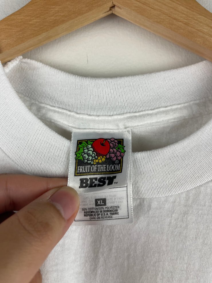 Vintage 90s Hers Funny Face Comedy White Tee