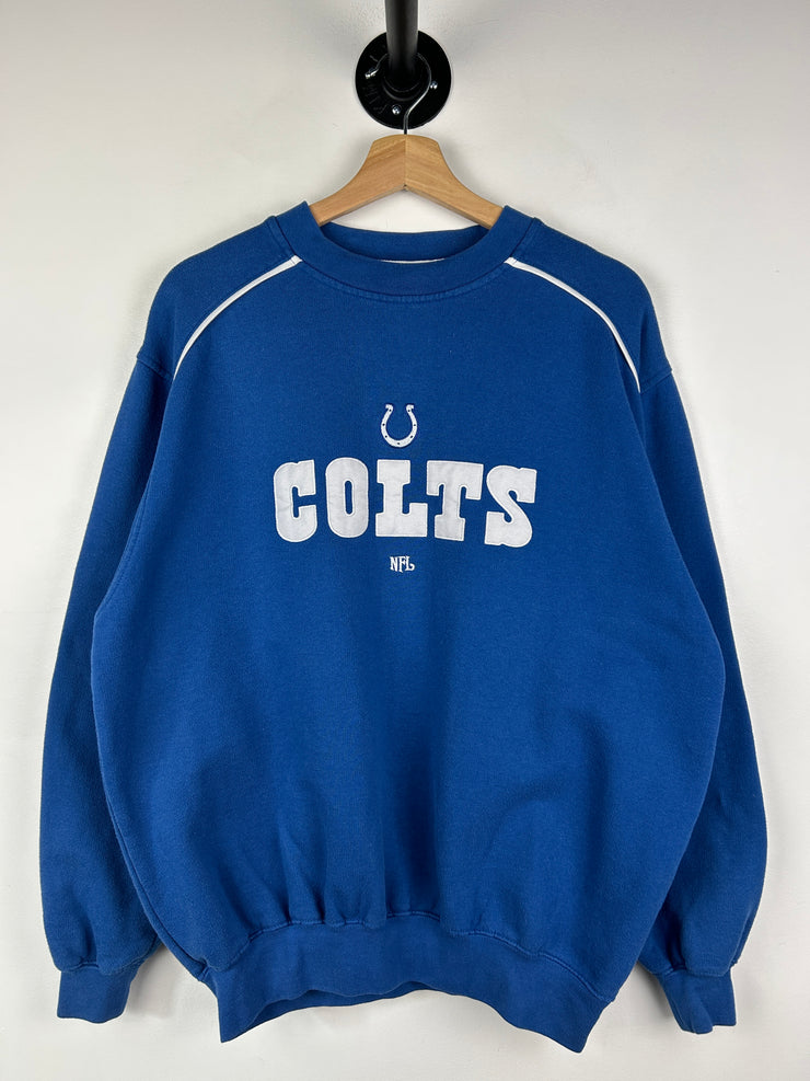 Vintage NFL Indianapolis Colts Embroidered Blue Crewneck