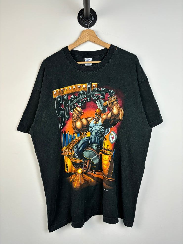 Vintage 1994 Salem Pittsburgh Steelers Superheros Black Tee