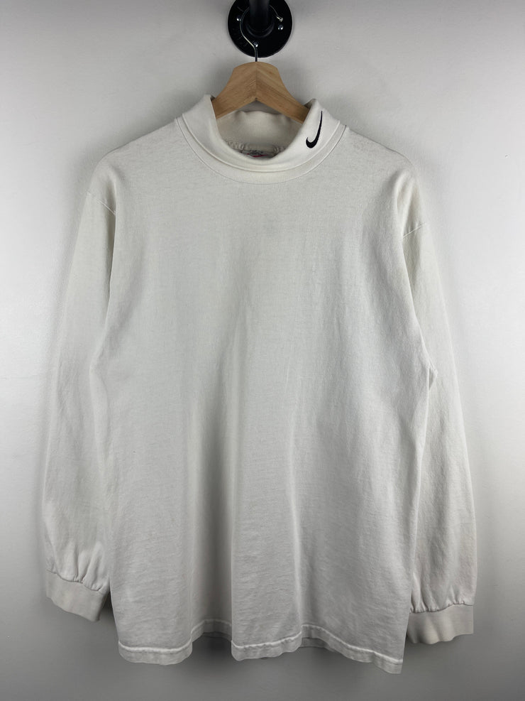 Vintage 90s Nike Golf Swoosh Turtle Neck White Long Sleeve