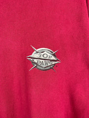 Vintage 90s Top Dawg The American Legend Biker Burgundy Tee