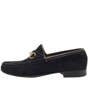 Gucci Horse Bit Black Suede Loafers