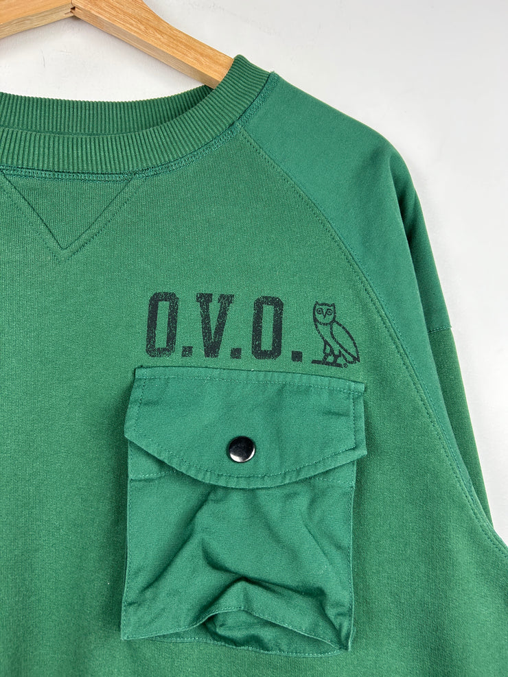 OVO Multi Cargo Pocket Green Crewneck