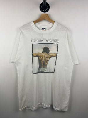 Vintage Jesus Read Between The Lines White Tee
