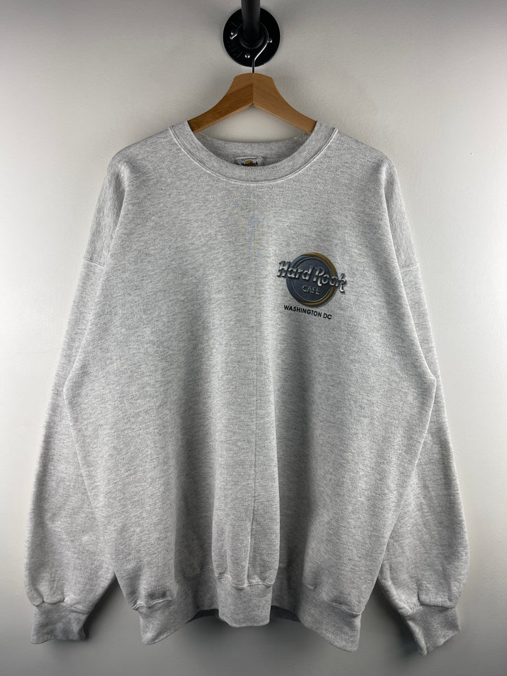 Vintage 90s Hard Rock Café Washington DC Grey Crewneck