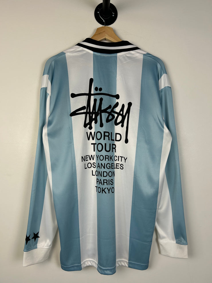 Stussy Football Blue & White Long Sleeve Jersey