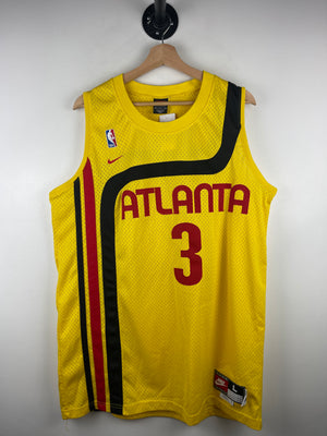 Vintage NBA Nike Atlanta Hawks Shareef Abdur-Rahim Yellow Basketball Jersey