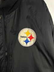 Vintage 90s NFL Pro Player Pittsburgh Steelers Fleece Black Reversible Jacket