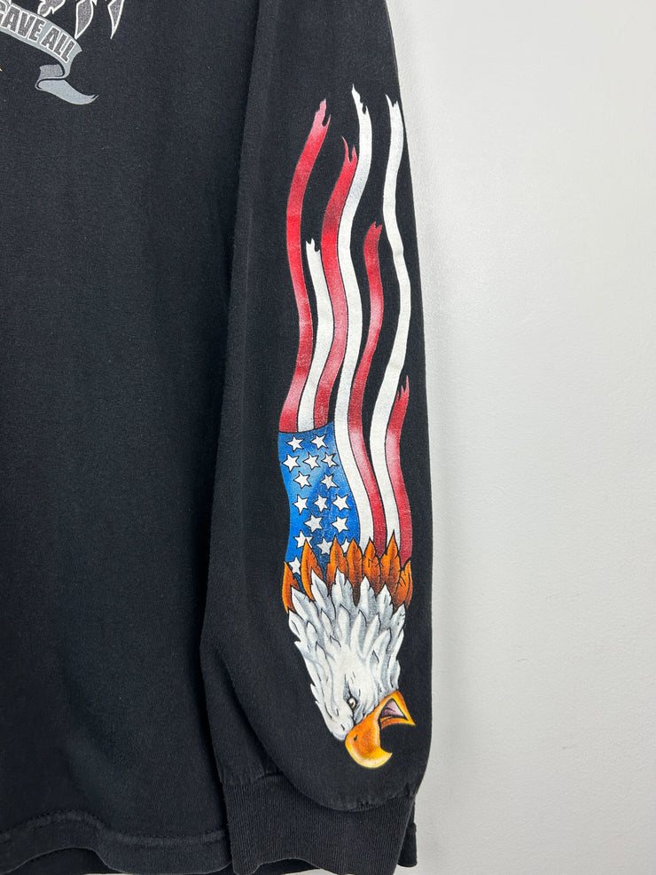 Vintage Eagle All Gave Some Some Gave All Flag Long Sleeve