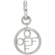 Off White Circle Silver Earring