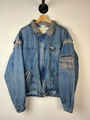 Vintage 80s Guess George Marciano Blue & Grey Denim Jacket