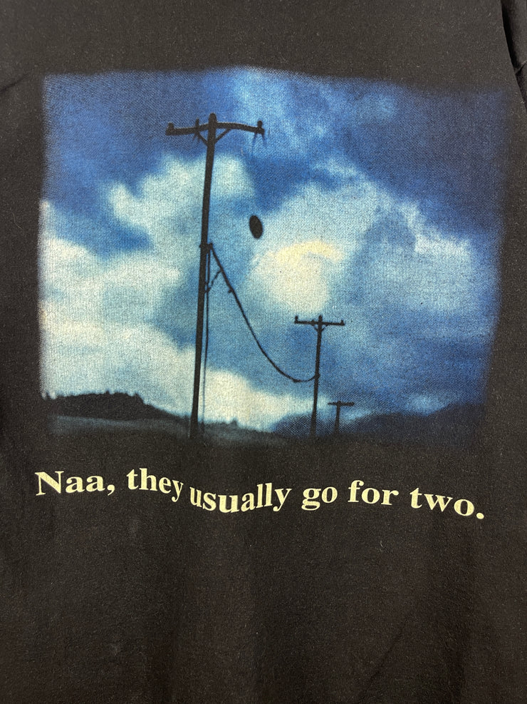 Vintage 90s Budweiser Beer Football They Always Do That Black Tee