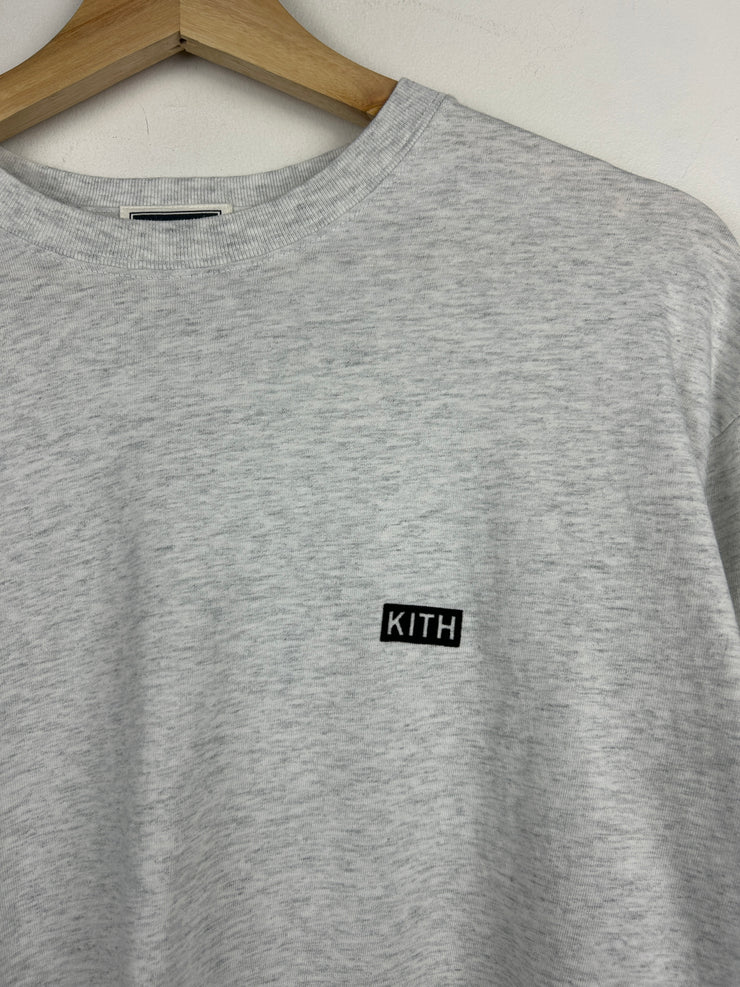 Kith Small Box Logo Heather Grey Long Sleeve