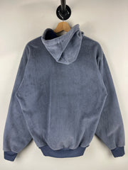 Vintage 90s Carhartt Velour Grey Zip Up Hoodie 763 GREY