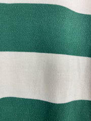 Vintage 90s Club Room Striped Green & White Polo Rugby Long Sleeve