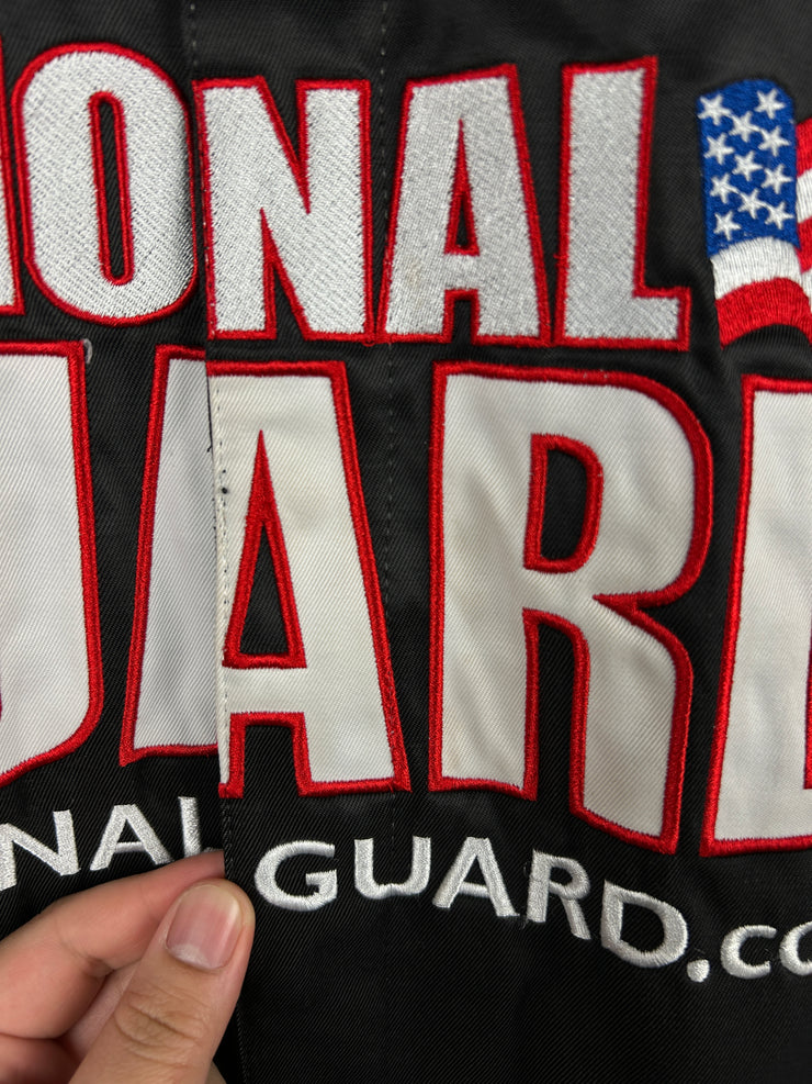 Vintage Nascar Chase Dale Jr National Guard Satin Black Racing Jacket