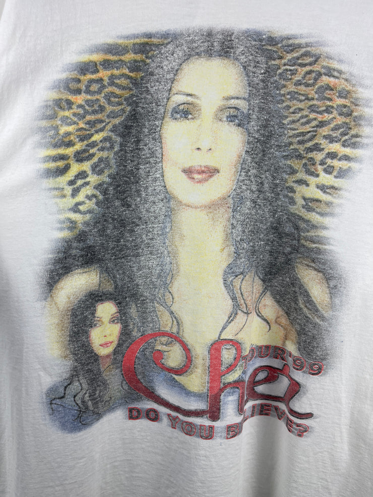 Vintage 90s Cher Do You Believe Tour White Tee