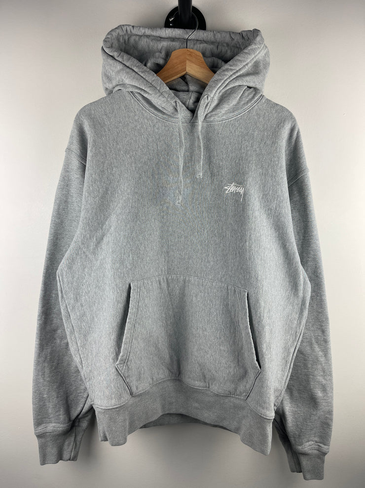 Stussy Script Embroidered Grey Hoodie