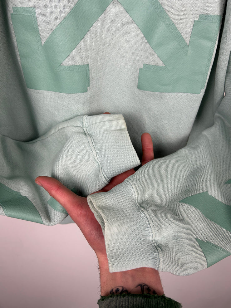 Off White Diagonal Arrows Seafoam Hoodie