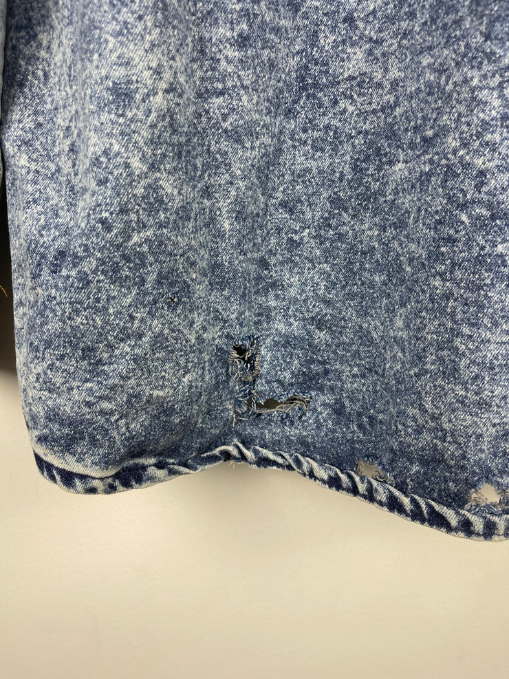 Vintage 90s Carhartt Acid Wash Blue Button Up Long Sleeve Shirt