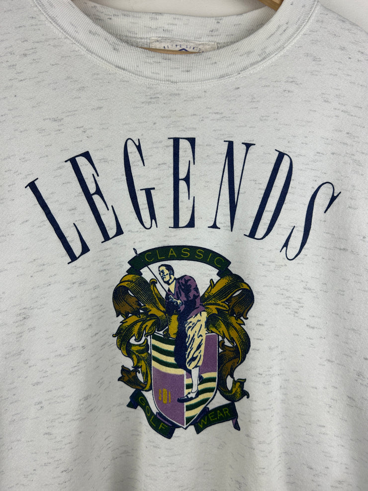 Vintage 90s Legends Golf Wear Heather Grey Crewneck