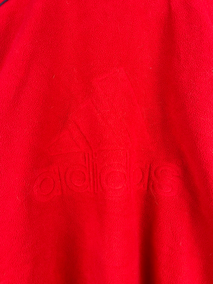 Vintage 90s Adidas 3 Stripe Navy & Red Reversible Windbreaker