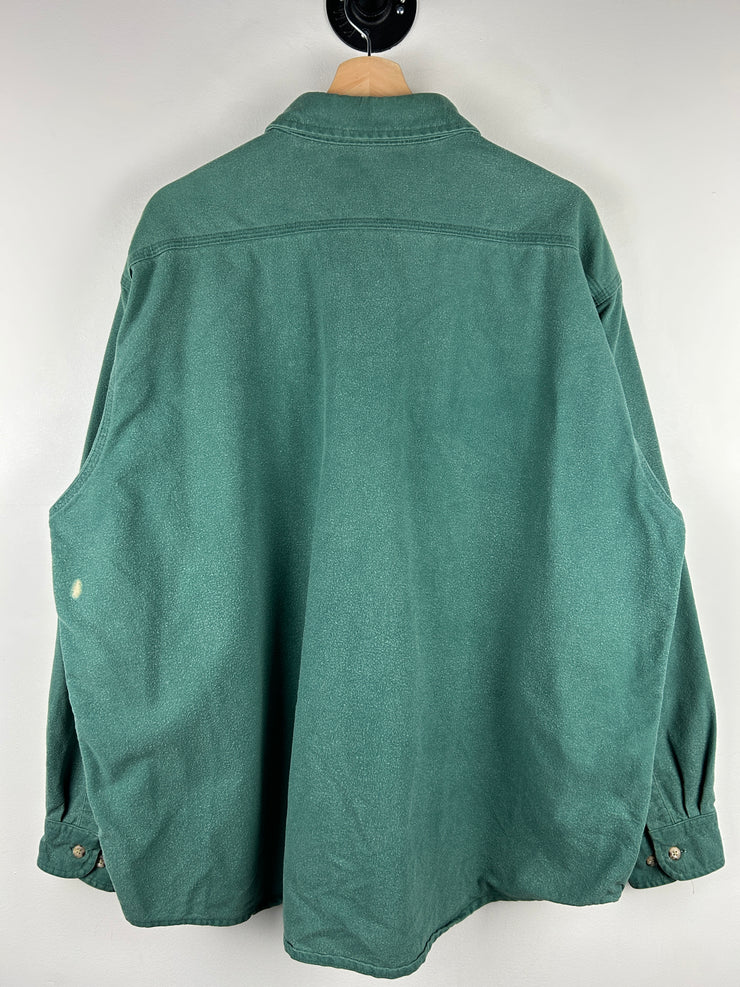 Vintage 90s Carhartt Green Button Up Long Sleeve Shirt