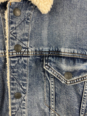 Vintage 90s American Eagle Sherpa Lined Blue Denim Jacket