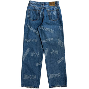 Stussy Worldwide Big Ol' Blue Denim Jeans