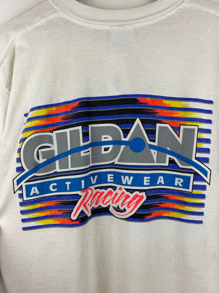 Vintage 90s Nascar Brian Hoppe Gildan White Tee