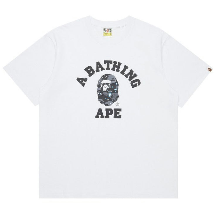 Bape Space Camo College White Tee