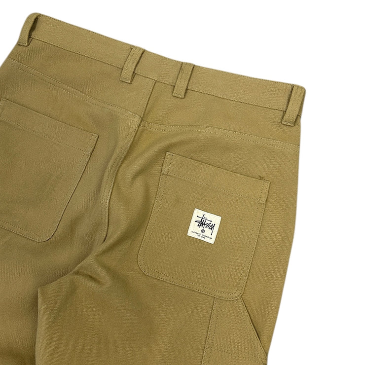 Stussy Suede Double Knee Beige Canvas Work Pants