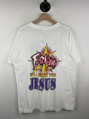 Vintage 90s Fear Nothing Gear Will Work For Jesus White Tee