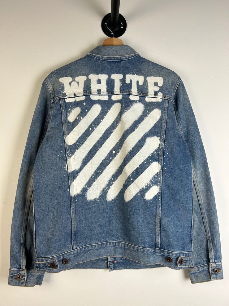 Off White Spray Blue Denim Jacket