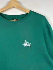 Stussy Script Forest Green Crewneck