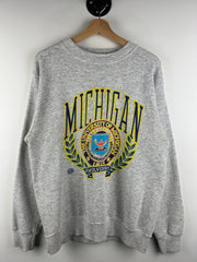 Vintage 80s University Of Michigan Wolverines Grey Crewneck