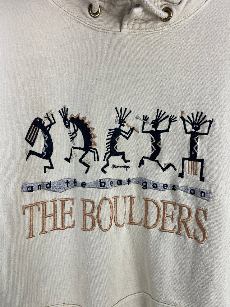 Vintage 90s Bumwraps The Boulders Embroidered Cream Crewneck