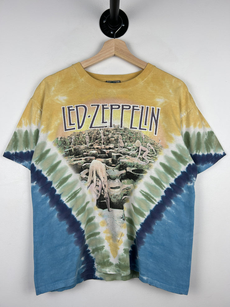 Vintage 2003 Led Zeppelin Liquid Blue Houses Of The Holy Tie Dye Tee