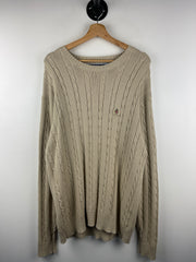 Vintage 90s Tommy Hilfiger Cable Knit Cream Sweater