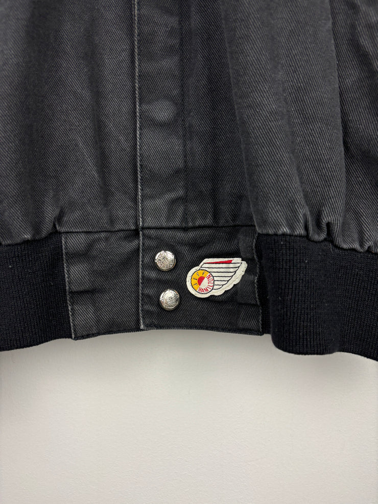 Vintage 90s Jeff Hamilton Mickey Mouse World Champs Baseball Leather Jacket