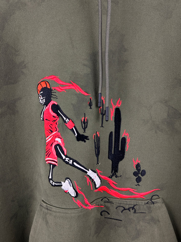 Travis Scott X Jordan FW19 Washed Suede Olive Hoodie