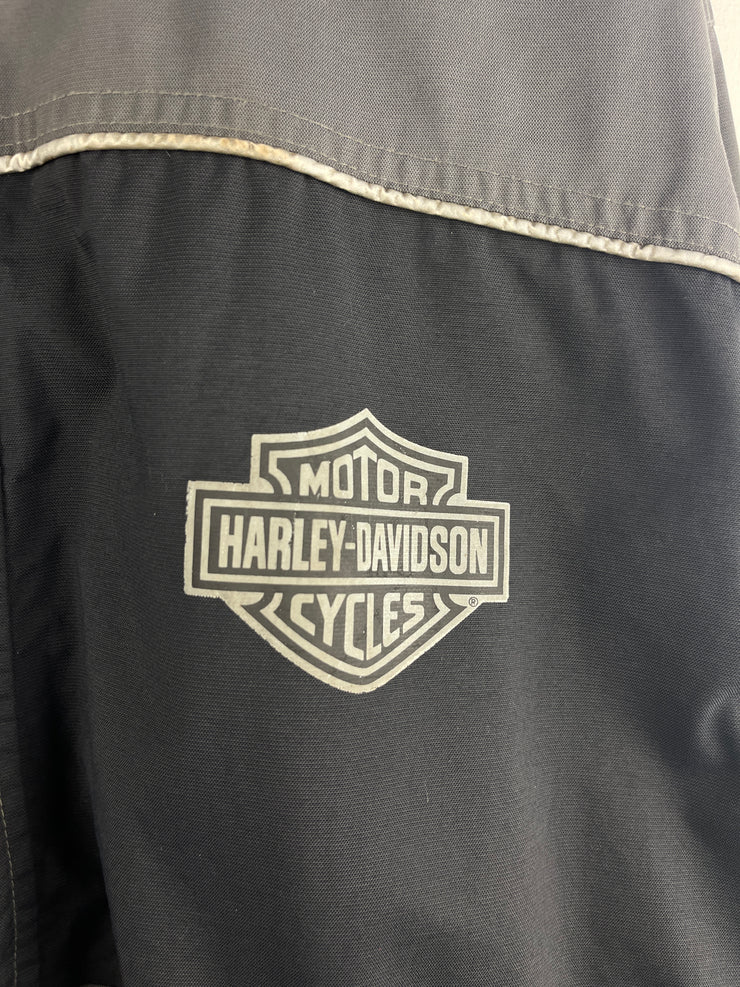 Vintage Harley Davidson Black & Grey Windbreaker