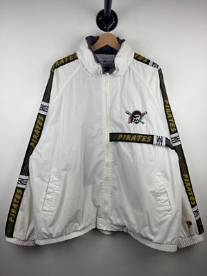 Vintage 90s MLB Pro Player Pittsburgh Pirates White Windbreaker