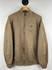 Vintage Harley Davidson Waterloo Olive Green Zip Up Sweater