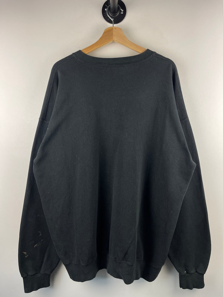 Vintage 90s NHL Nutmeg Pittsburgh Penguins Goalie Mask Black Crewneck