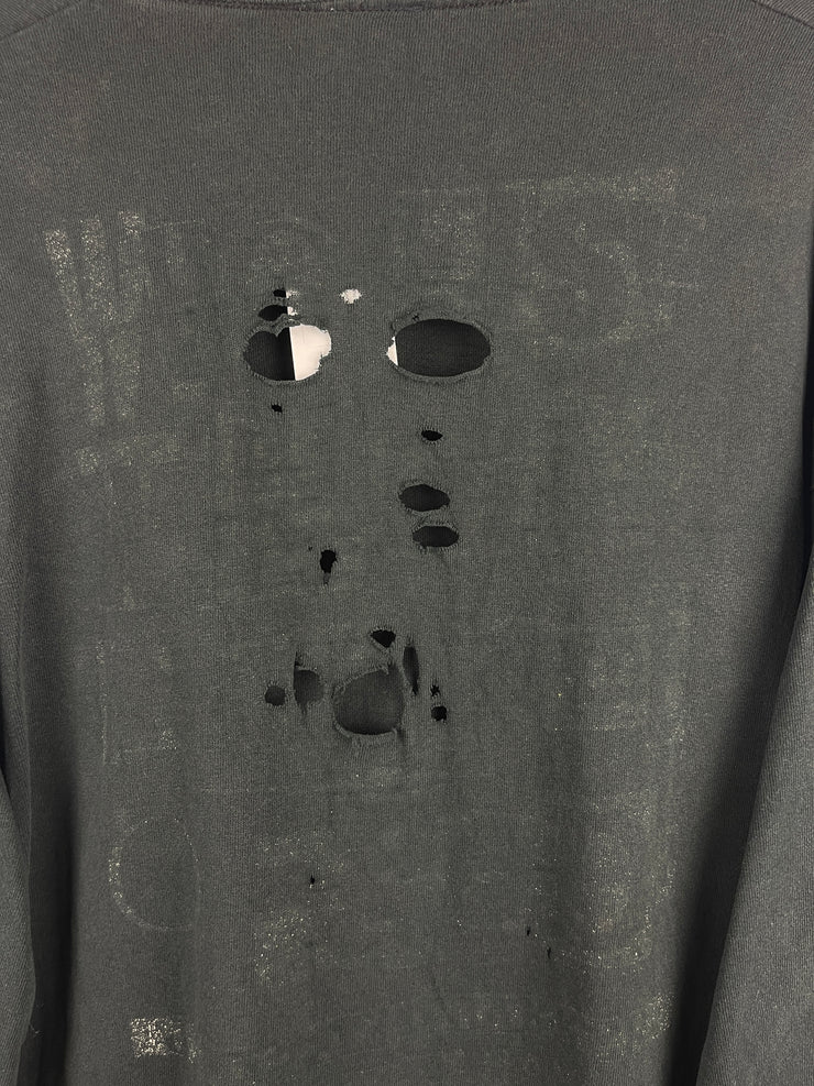 Vintage 90s Old Ghosts Skeleton Who Will F*ck Up In The Name Of God Black Long Sleeve